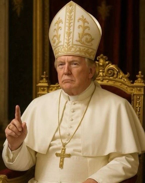 donald trump postet KI bild von sich als papst