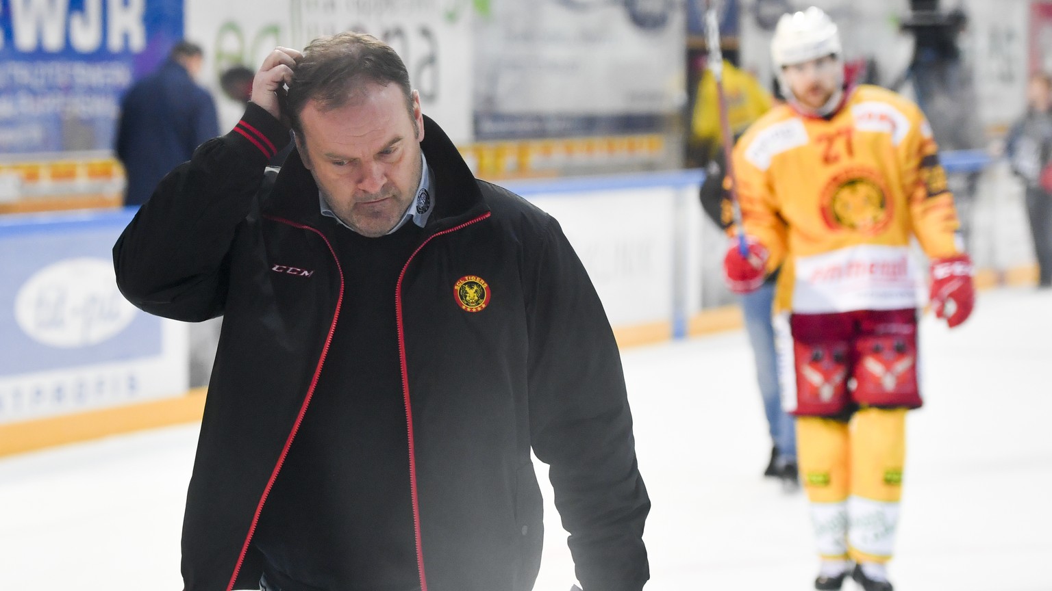 Langnaus Cheftrainer Heinz Ehlers, beim Eishockey-Meisterschaftsspiel der National League zwischen den SC Rapperswil-Jona Lakers und den SCL Tigers, am Freitag, 1. Maerz 2019, in Rapperswil. (KEYSTONE ...