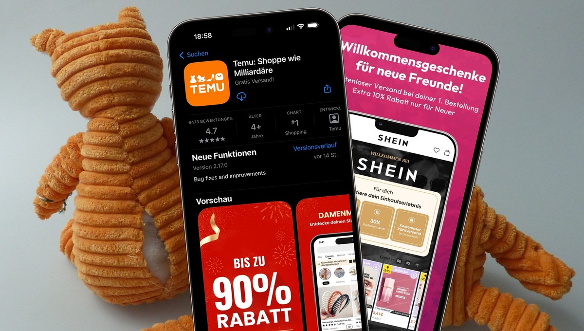 Temu-App und Shein-App.