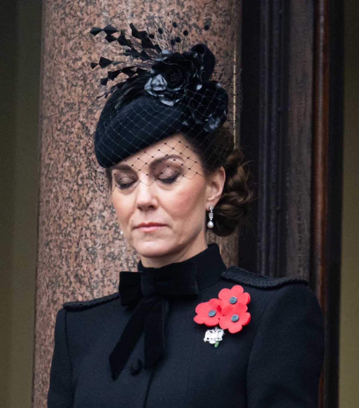 LONDON, ENGLAND - NOVEMBER 10: Catherine, Princess of Wales at The Cenotaph on November 10, 2024 in London, England. Each year members of the British Royal Family join politicians, veterans and member ...
