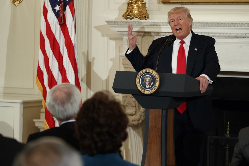 President Donald Trump speaks to a meeting of the National Governors Association, Monday, Feb. 27, 2017, at the White House in Washington. (AP Photo/Evan Vucci)