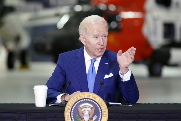 President Joe Biden speaks during a briefing on preparing for and responding to hurricanes this season at Andrews Air Force Base, Md., Wednesday May 18, 2022. (AP Photo/Andrew Harnik)
Joe Biden