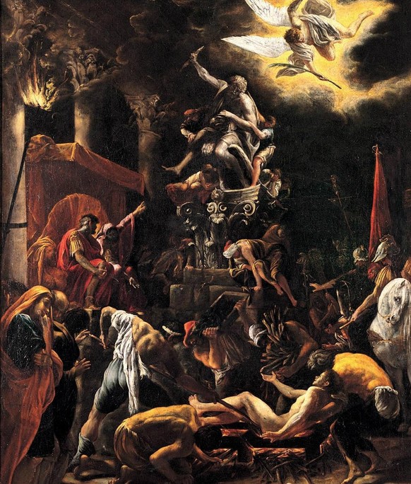 Das Martyrium des heiligen Laurentius, wie es sich der frühbarocke Italiener Orazio Borgianni vorgestellt hat.