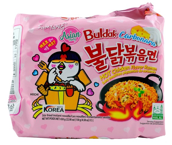 Buldak carbonara hot chicken flavor ramen instant ramen Korean Korean noodles noodles