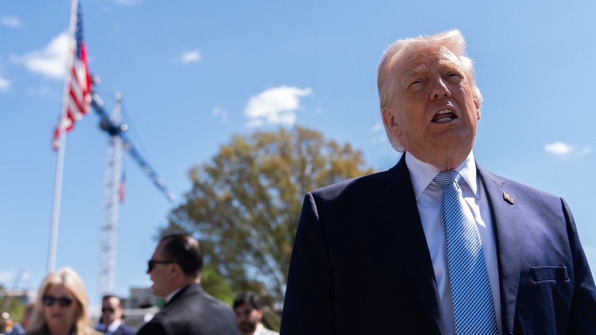 President Donald Trump speaks with reporters during the White House Easter Egg Roll on the South Lawn of the White House, Monday, April 6, 2026, in Washington. (AP Photo/Julia Demaree Nikhinson)
Trump