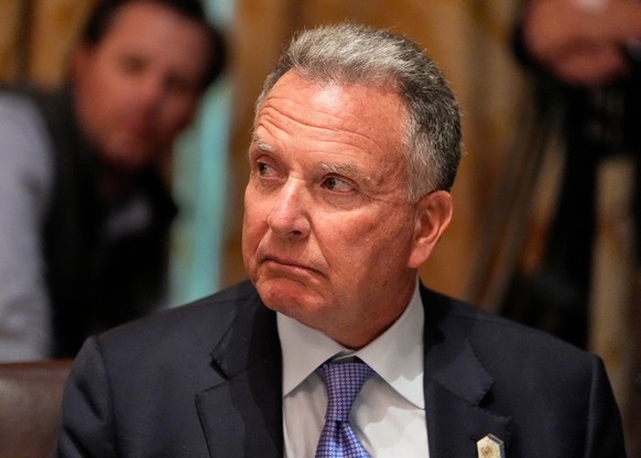 White House Special Envoy to the Middle East Steve Witkoff listens as President Donald Trump speaks before a lunch with Ukraine&#039;s President Volodymyr Zelenskyy in the Cabinet Room of the White Ho ...