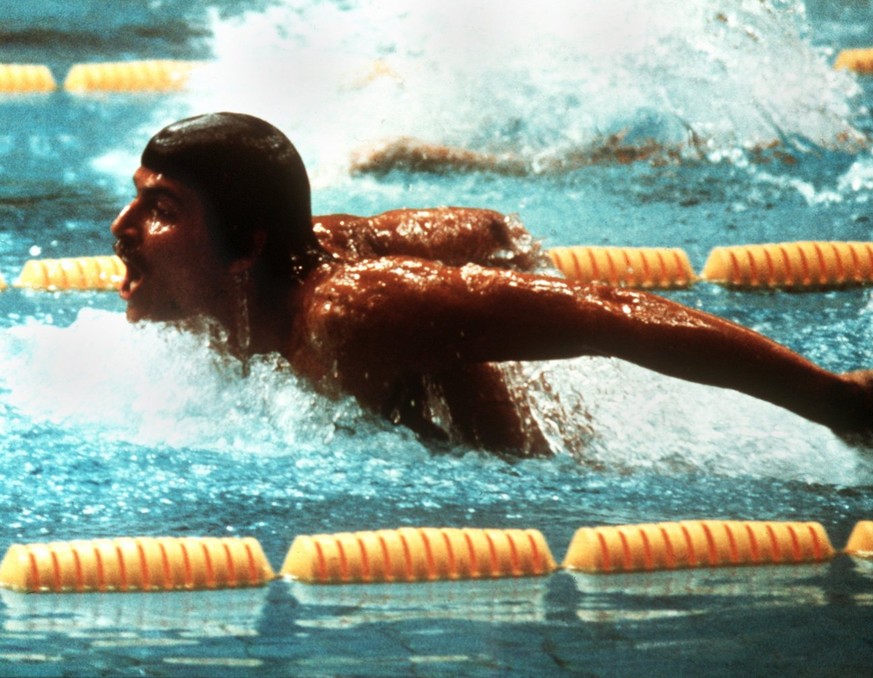 28.8.1972: Mark Spitz holt sich die ersten zwei von sieben Goldmedaillen und schwimmt in jedem Rennen Weltrekord