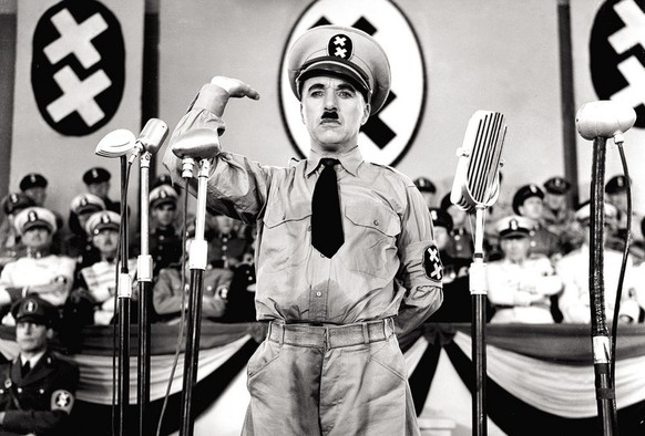 Charlie Chaplin bei seiner Ansprache im Film «The Great Dictator».