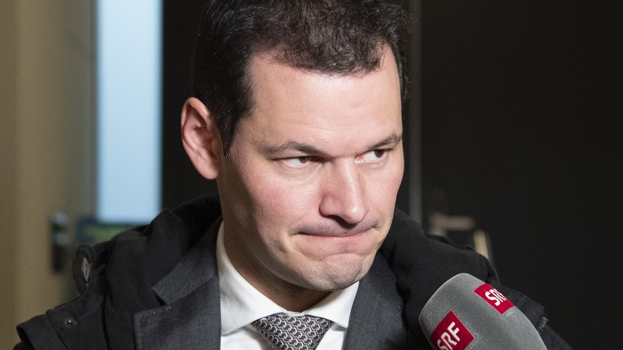 Pierre Maudet Genfer Staatsrat der FDP Schweiz die Liberalen, erscheint nach einer Sitzung mit der Parteileitung, am Mittwoch, 28. November 2018, in Bern. (KEYSTONE/Peter Schneider)