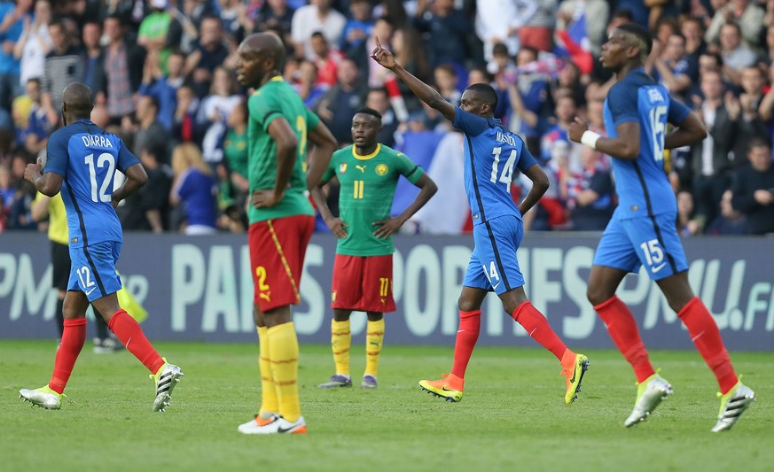 Französischer Jubel gegen Kamerun, St.Gallens Edgar Salli (11) ist bedient.