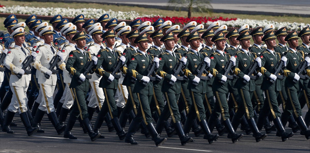 A contingent of the Chinese People's Liberation Army march during a military parade to mark Pakistan's Republic Day, in Islamabad, Pakistan, Thursday, March 23, 2017. President Mamnoon Hussa ...