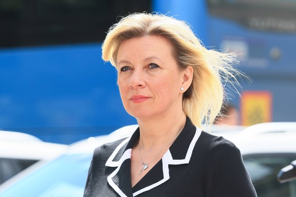 RUSSIA, MOSCOW - JULY 6, 2026: Maria Zakharova, Press Secretary of the Russian Foreign Ministry, attends a ceremony outside the headquarters of TASS Russian News Agency to start a Golden Ring media to ...