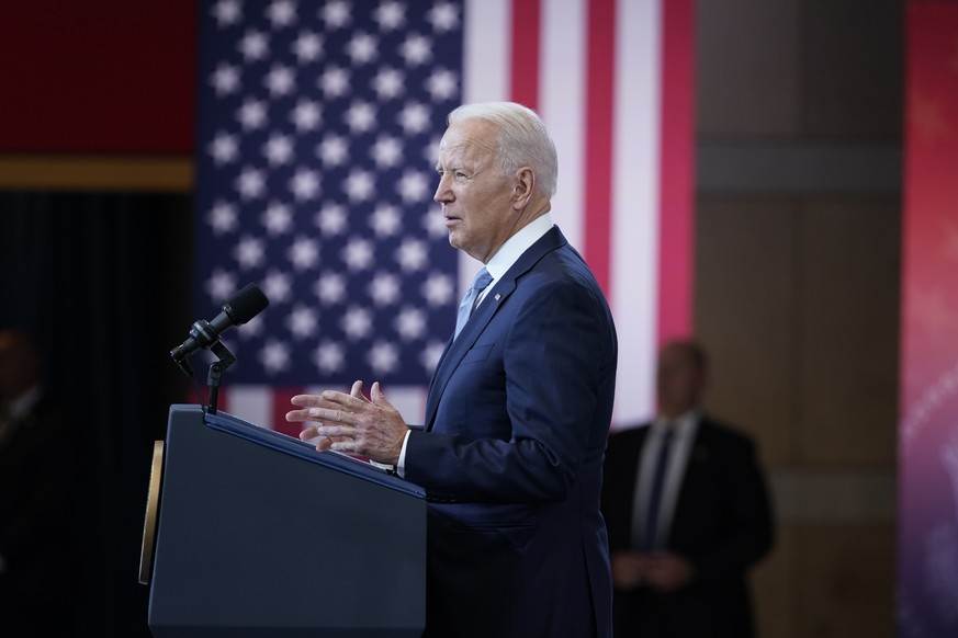 President Joe Biden delivers a speech on voting rights at the National Constitution Center, Tuesday, July 13, 2021, in Philadelphia. (AP Photo/Evan Vucci)
Joe Biden