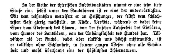 Zitat aus Friedrich von Tschudis «Die Thierwelt der Alpen» von 1860.
