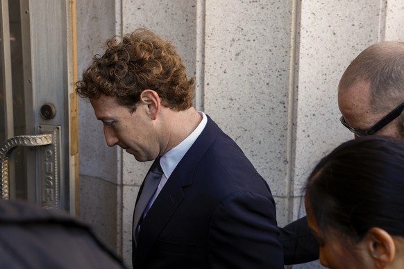 epa12754968 Mark Zuckerberg, Chief Executive Officer of Meta Platforms, arrives for a court appearance at the Los Angeles County Superior Court in downtown Los Angeles, California, USA, 18 February 20 ...