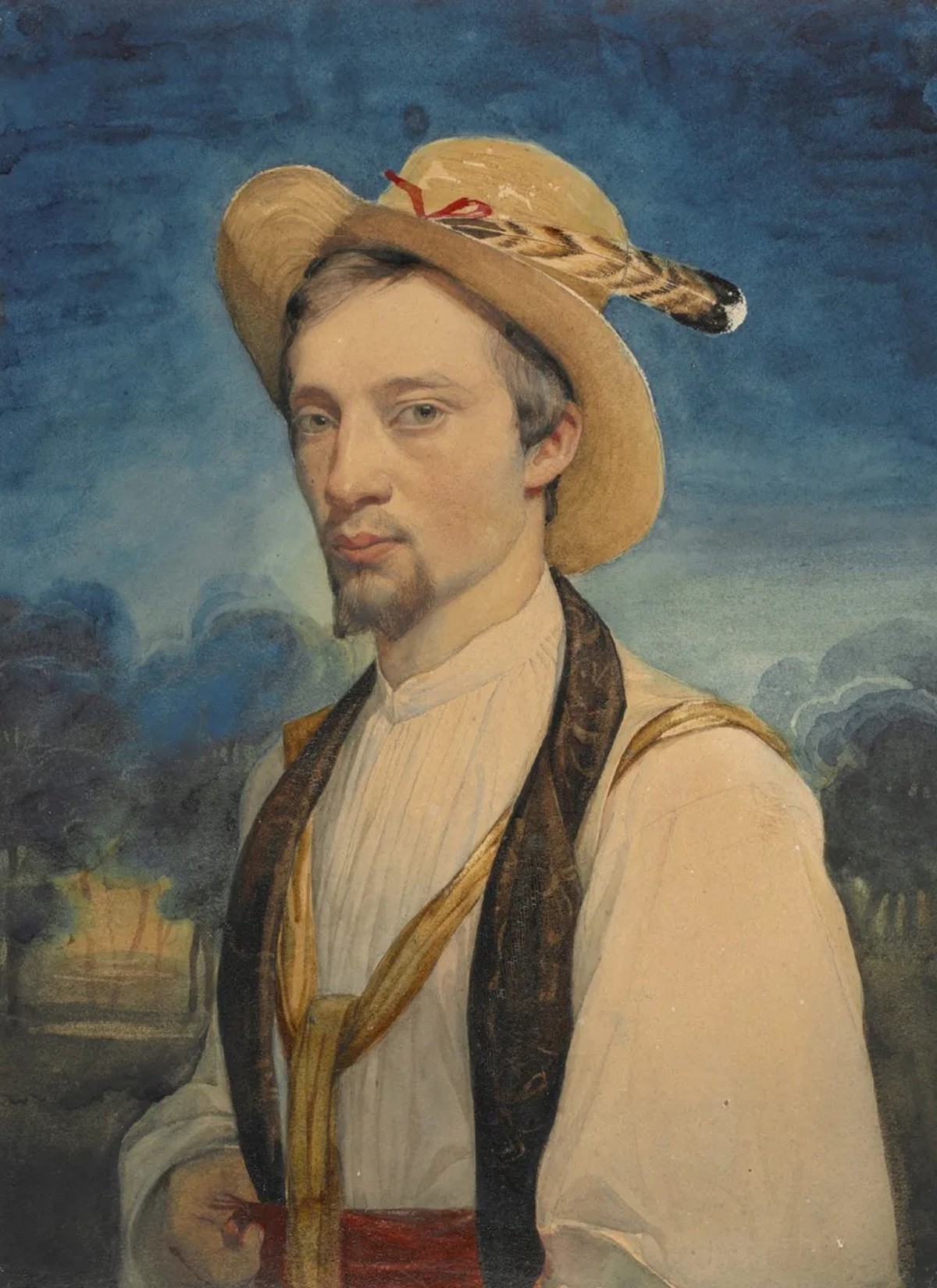 Autoportrait de Charles Gleyre, entre 1830 et 1834.
https://www.mcba.ch/collection/autoportrait-2/
