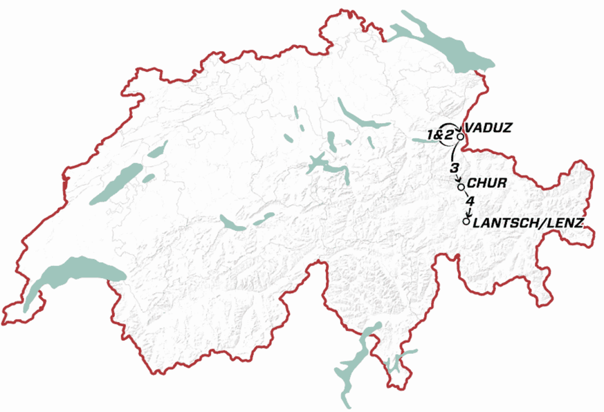 Der Etappenplan der Tour de Suisse der Frauen 2022.