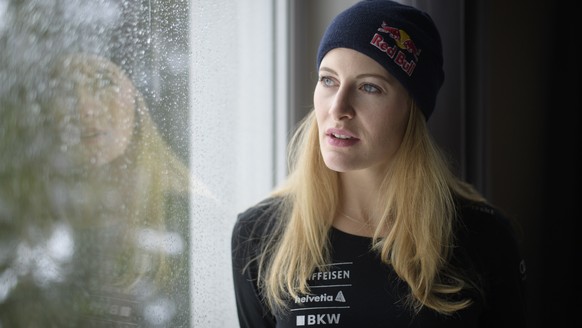 Die Schweizer Skicrosserin Fanny Smith, aufgenommen im Rahmen einer Pressekonferenz des Verbandes Swiss Ski, am Montag, 11. Dezember 2017, in Arosa. (KEYSTONE/Gian Ehrenzeller)