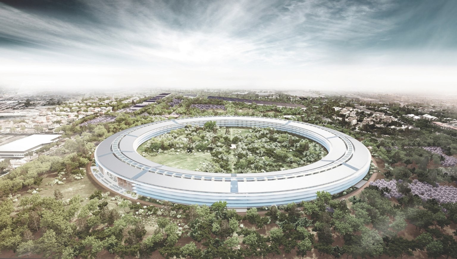 Skizze des neuen Apple-Hauptquartiers im kalifornischen Cupertino.