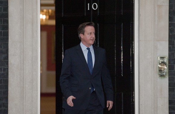 Tory-Premierminister David Cameron vor seinem Amtssitz, 10 Downingstreet in London.