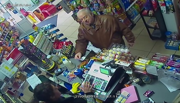 In this Feb. 27, 2018 grab taken from CCTV video provided by ITN on Wednesday, March 7, 2018 , former spy Sergei Skripal shops at a store in Salisbury, England. British authorities have new informatio ...