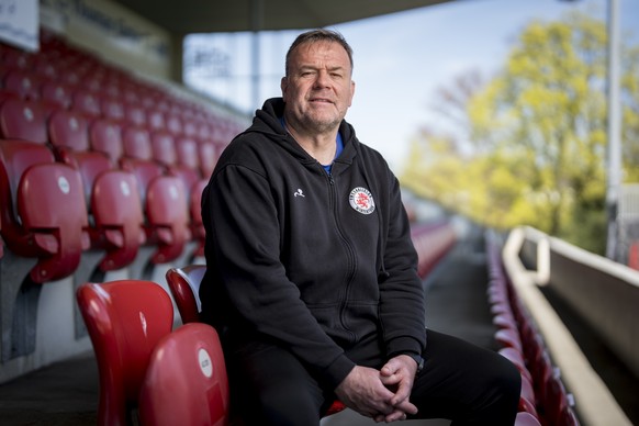 KEYPIX - Patrick Rahmen, Cheftrainer des FC Winterthur posiert fuer ein Portrait am Mittwoch, 8. April 2026 im Stadion Schuetzenwiese in Winterthur. (KEYSTONE/Claudio Thoma)