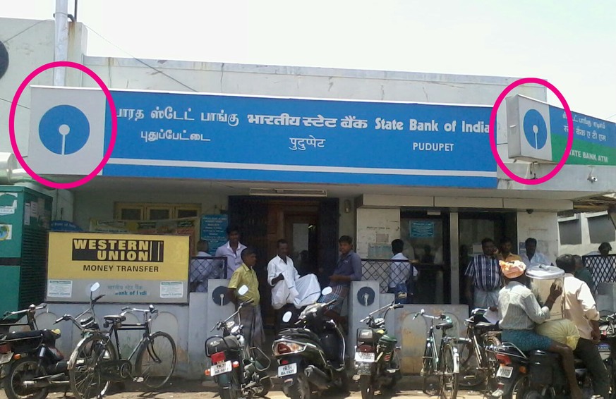 Das Logo der State Bank of India ist auf Twitter zum Symbol der SVP-Selbstbestimmungsinitiative geworden.