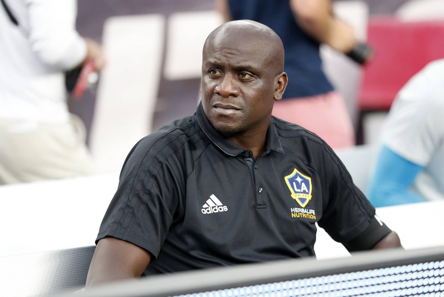 FOXBOROUGH, MA - JULY 14: Los Angeles Galaxy assistant coach Ezra Hendrickson during a match between the New England Revolution and the Los Angeles Galaxy on July 14, 2018, at Gillette Stadium in Foxb ...