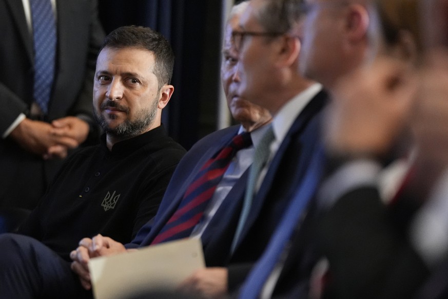 President Joe Biden hosts an event with Ukraine President Volodymyr Zelenskyy, left, and other world leaders, launching a Joint Declaration of Support for Ukrainian Recovery and Reconstruction, Wednes ...