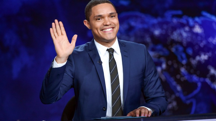 Trevor Noah on set during a taping of &quot;The Daily Show with Trevor Noah&quot; on Tuesday, Sept. 29, 2015, in New York. (Photo by Evan Agostini/Invision/AP)