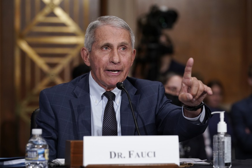 FILE - Dr. Anthony Fauci testifies before the Senate Health, Education, Labor, and Pensions Committee, on Capitol Hill in Washington, Tuesday, July 20, 2021. Dr. Fauci says he