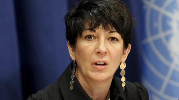 FILE - In this June 25, 2013, file photo, Ghislaine Maxwell, founder of the TerraMar Project, attends a news conference on the Issue of Oceans in Sustainable Development Goals, at United Nations headq ...