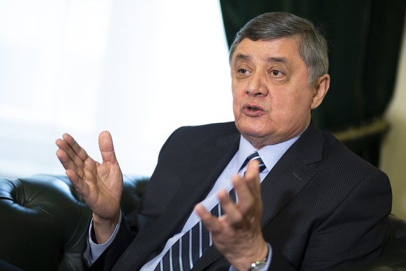 FILE In this file photo taken on Wednesday, Feb. 13, 2019, Russian presidential envoy to Afghanistan Zamir Kabulov gestures while speaking during an interview to the Associated Press in Moscow, Russia ...