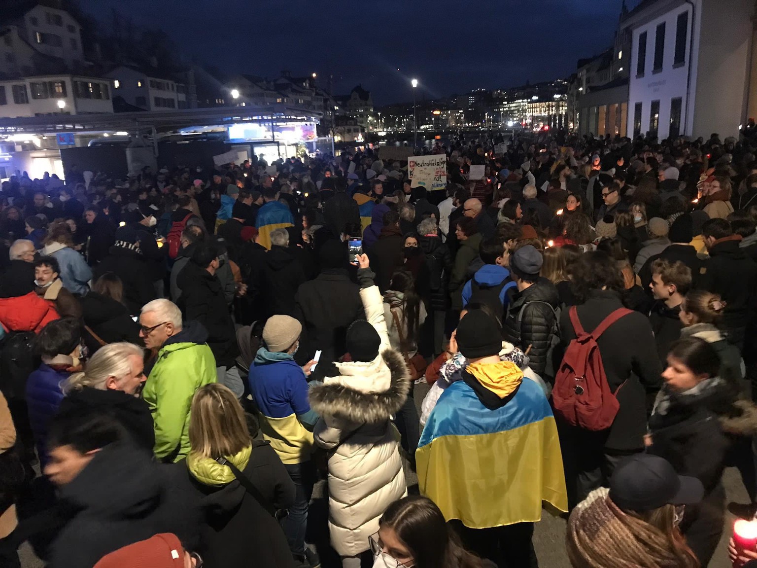 Solidarität mit der Ukraine in Zürich, 24.02.2022