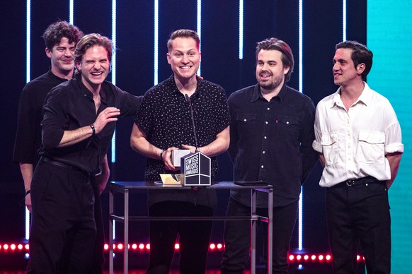Die Schweizer Band Hecht gewinnt den Award &quot;Best Live Act&quot; bei den Swiss Music Awards im KKL in Luzern am Freitag, 28. Februar 2020. (KEYSTONE/Alexandra Wey)