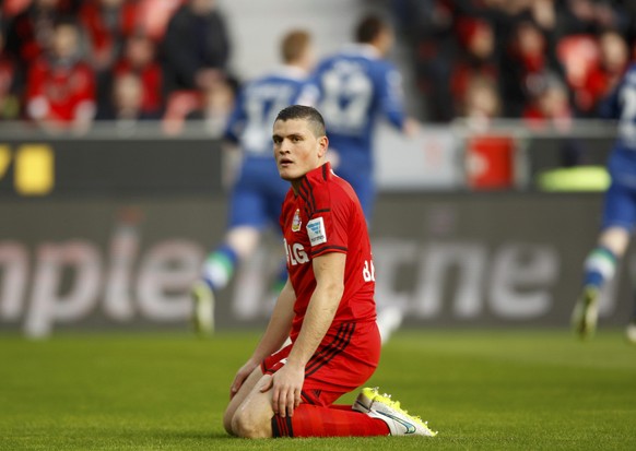 Bayer Leverkusen&#039;s Kyriakos Papadopoulos reacts during their Bundesliga first division soccer match against Bayer Leverkusen in Leverkusen February 14, 2015. REUTERS/Ina Fassbender (GERMANY - Tag ...