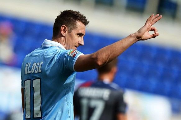 Miro Klose feiert mit Lazio einen Sieg.