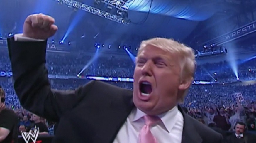 Auf in den Kampf: US-Präsident Trump bei dem Wrestling-Fight im Jahr 2007.&nbsp;