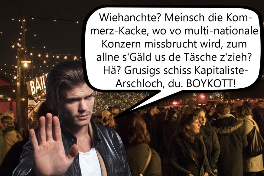 Menschen bewegen sich auf dem Weihnachtsmarkt auf dem Zuercher Sechselaeuteplatz, am Dienstag, 20. Dezember 2016, in Zuerich. (KEYSTONE/Ennio Leanza)