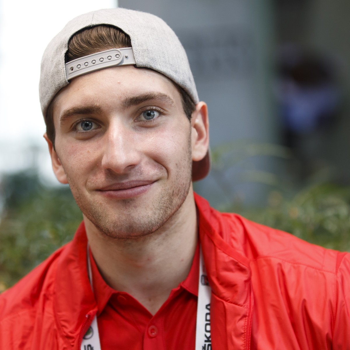 Switzerland's defender Michael Fora speaks to the journalists, during the media opportunity of the Switzerland National Ice Hockey Team a training session, at the IIHF 2018 World Championship, in ...