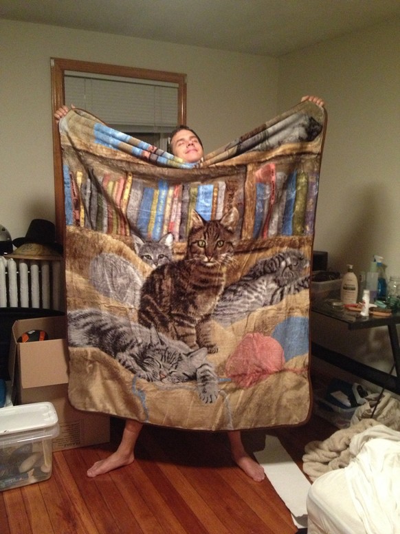 joy christmas gift blanket cat