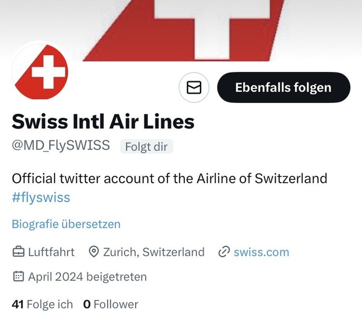 Le faux compte de Swiss avait l'air plus vrai que nature. Ce qui l'a trahi? Il avait... zéro abonnés.