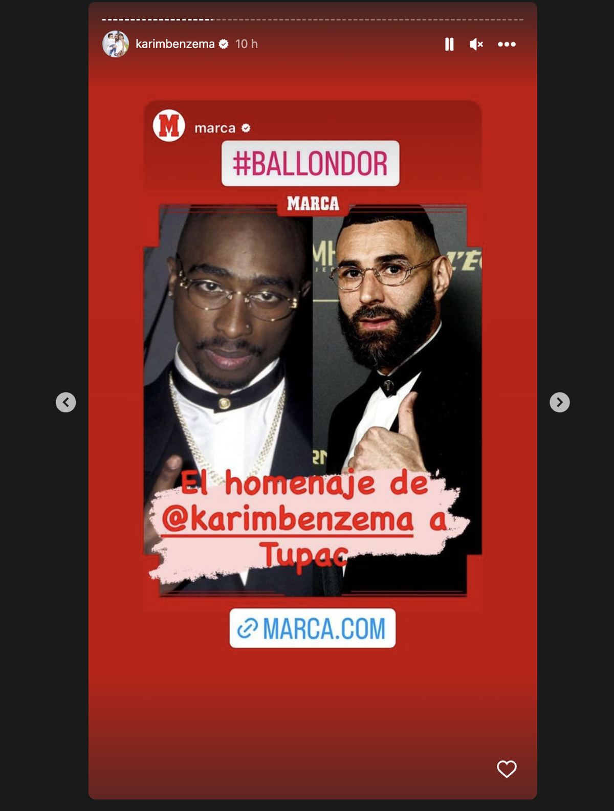 Karim Benzema confirme avoir rendu hommage à Tupac lors de la cérémonie du Ballon d'Or