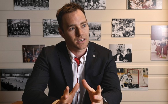 Sportchef Janick Steinmann, SCRJ, SC Rapperswil Jona Lakers, National League, Eishockey, 21.02.2022 *** Sports Director Janick Steinmann, SCRJ, SC Rapperswil Jona Lakers, National League, Ice Hockey,  ...
