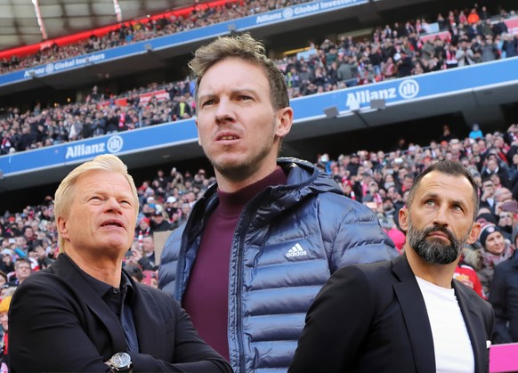 Munich, Germany March 27, 2023: Football, men, season 2022/2023, FC Bayern Munich Here on the left is a photo montage with Oliver Kahn, CEO FC Bayern Munich.  Julian Nagelsmann, coach ...