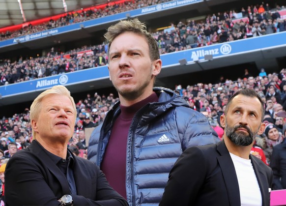 München, Deutschland 27. März 2023: Fussball, Herren, Saison 2022/2023, FC Bayern München Hier eine Fotomontage mit Oliver Kahn, Vorstandsvorsitzender FC Bayern München li. Julian Nagelsmann, Trainer  ...