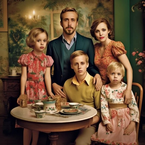 Midjourney: Ryan Gosling und Rachel McAdams und ihre fiktiven Kinder