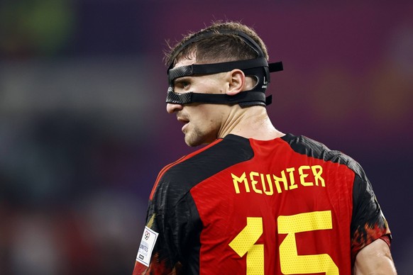 AL-RAYYAN - Thomas Meunier of Belgium during the FIFA World Cup, WM, Weltmeisterschaft, Fussball Qatar 2022 group F match between Belgium and Canada at Ahmad Bin Ali Stadium on November 23, 2022 in Al ...