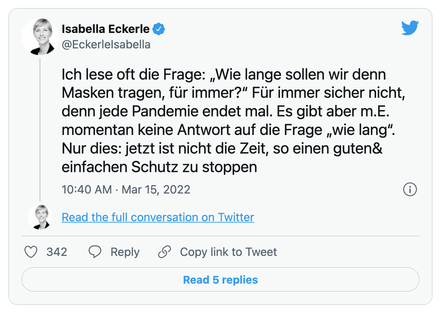 Die deutsche Virologin sagt, jede vermiedene Infektion sei ein Gewinn für das Gesundheitssystem und gegen das Virus.