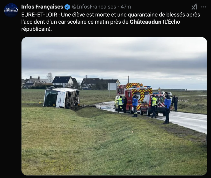 Frankreich France Unfall accident bus